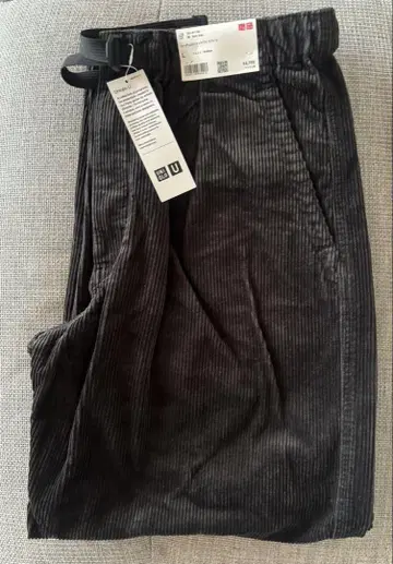 [완판템 새상품] UNIQLO U 코듀로이 턱 와이드 팬츠 L