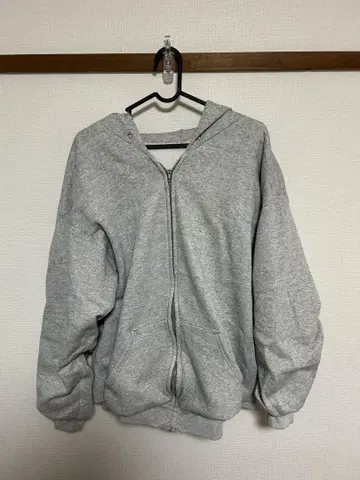 vintage 더블 페이스 지퍼 후드티
