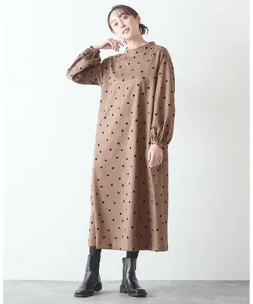 [ LOURMARIN/룰마랑 ] 플로키 원피스 도트 무늬 롱 원피스