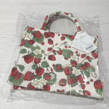메종 드 플뢰르 딸기 무늬 고블랑 토트백 택 포함 새상품