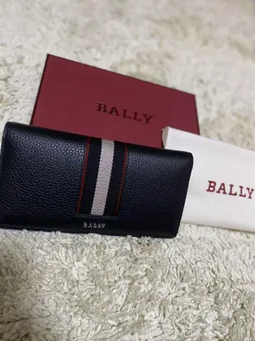 BALLY 블랙 스트라이프 장지갑