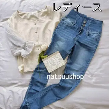 natural couture 블라우스 x 하이웨스트 스키니 코디