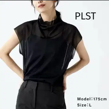 새상품 플라스테 시어 보틀넥 프렌치 슬리브 T셔츠