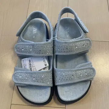 새상품 ZARA 라이트 블루 데님 샌들 36