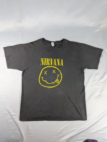 NIRVANA 스마일 T셔츠 1992년 제작 그레이