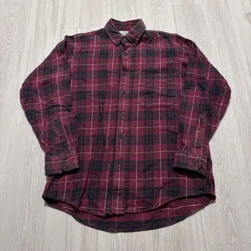 L.L.Bean 긴팔 셔츠 플란넬 셔츠 체크 빨간색 블랙 USA제