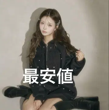 DD 로고 비쥬 지퍼 후드티 darich BLK