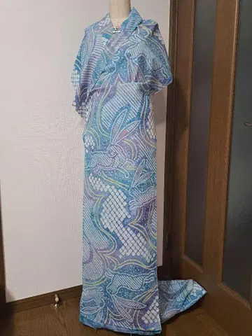 아리마쓰 시보리 목면 옷감 유카타 토끼