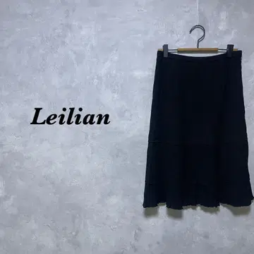 Leilian 미디 스커트 플리츠 사이드 지퍼 블랙 L 4375
