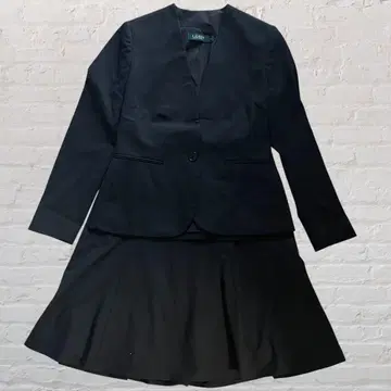 로렌 랄프 로렌 셋업 노카라 수트 블랙 플레어 스커트