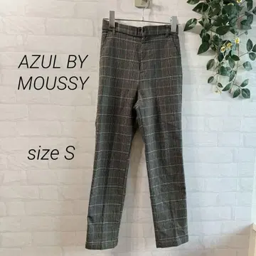 [ AZUL BY MOUSSY ] 체크 무늬 테이퍼드 팬츠 (S) 그레이