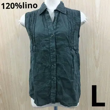 120% lino 린넨 슬리브리스 블라우스 F0818A17