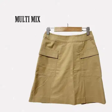 MULTI MIX [ S ] 카고 미니 스커트 사다리꼴 베이지 캐주얼