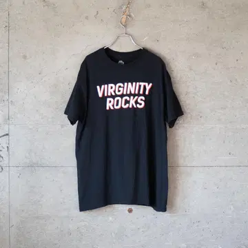 'VIRGINITY ROCKS' used Message T-shirt