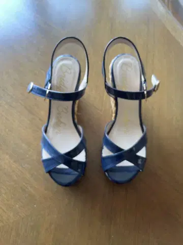 Bridget Birkin 네이비 플라워 프린트 웨지 샌들