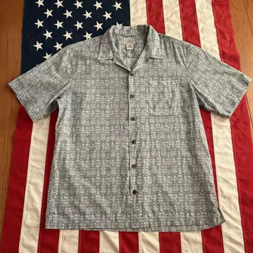 00년대 빈티지 L.L.Bean 코튼 아로하 셔츠 M 물고기 총 패턴