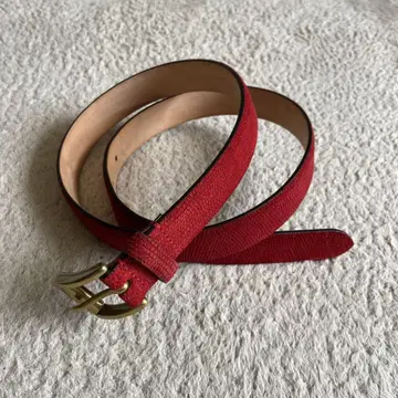 Made in ITALY 스웨이드 벨트 리자드 엠보 빨간색 놋쇠 버클