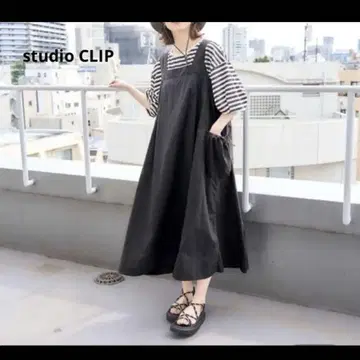 studio CLIP 빅 포켓 오버롤 스커트