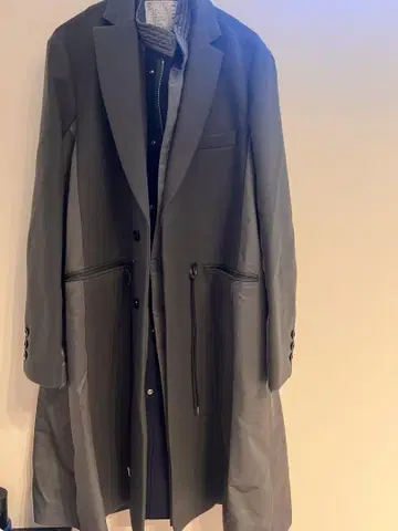 sacai 23-03114M 그레이 체스터 코트 사이즈 2