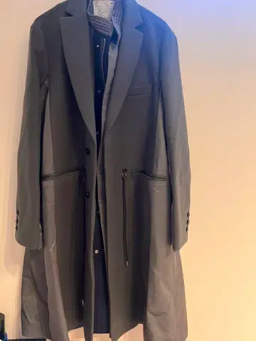 sacai 23-03114M 그레이 체스터 코트 사이즈 2
