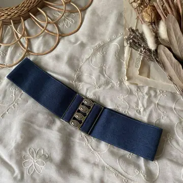 vintage 빈티지 쇼와 레트로 클래시컬 밴딩 벨트 남색 블루