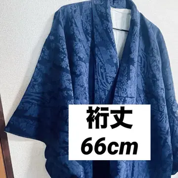 코몬 기모노 네이비 꽃무늬