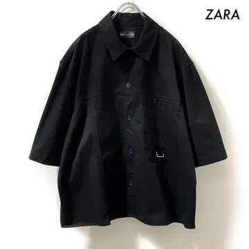 ZARA 자라 반팔 워크 셔츠 자켓 L 사이즈 블랙