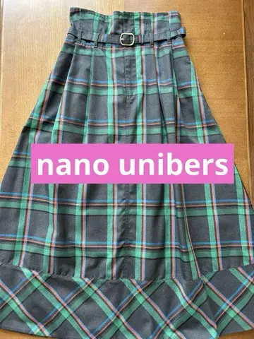 nano universe 체크 무늬 롱 스커트 새상품급