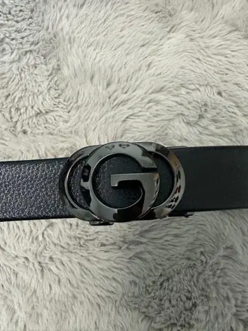 블랙 가죽 벨트 더블 G 로고