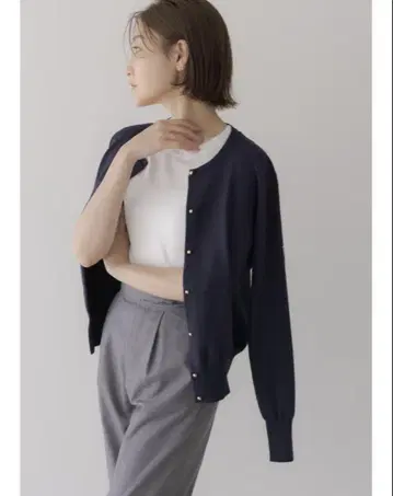 regleam 베이직 로고 가디건 (S 사이즈 네이비)