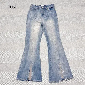 팬 부츠컷 데님(M) 프론트 슬릿 미 실루엣 성인 롱 레그 효과