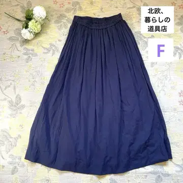 북유럽, 삶의 도구점 코튼 개더 스커트 네이비 허리밴딩