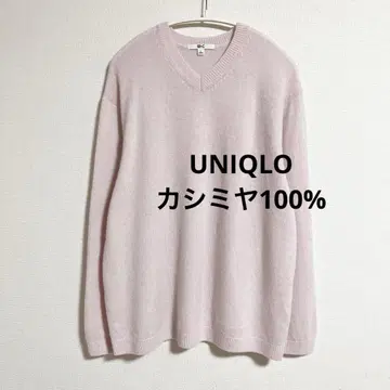 유니클로 C 캐시미어 릴랙스 V넥 스웨터 핑크 L