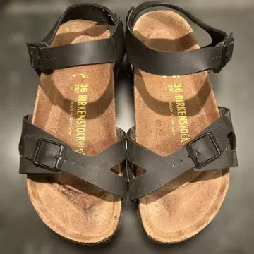 BIRKENSTOCK 블랙 스트랩 샌들 36 애리조나 리오 RIO