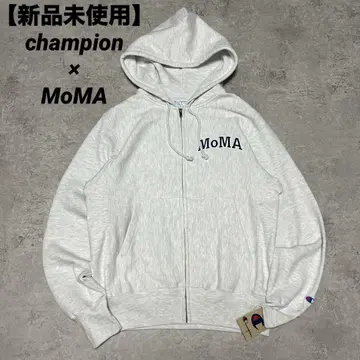 미사용 새상품 MoMA x 챔피온 리버스 위브 지퍼 후드티 그레이 M