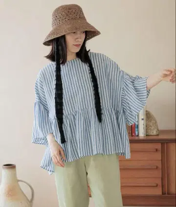 COMFORT 린넨 와이드 블라우스