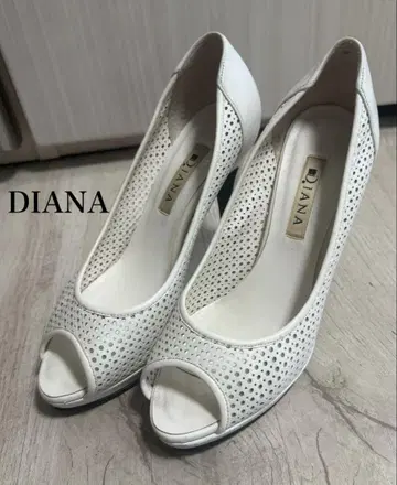 DIANA 화이트 메쉬 오픈토 하이힐