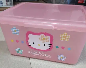 헬로키티 수납 박스 핑크 레트로 레어