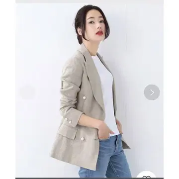 미사용 madison blue 펄 린넨 자켓