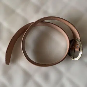 브라운 가죽 오벌 버클 벨트 약 120cm