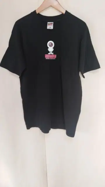 빈티지 90년대 프룻 오브 더 룸 눈알 프린트 티셔츠 블랙 정품 L