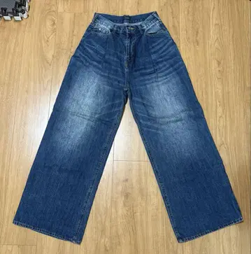 JEANASIS 컬러 턱 데님 와이드 팬츠