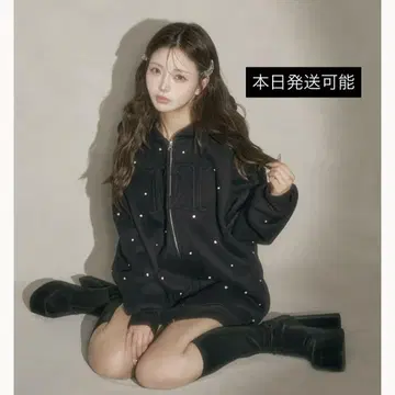 Darich DD 로고 비쥬 지퍼 후드티