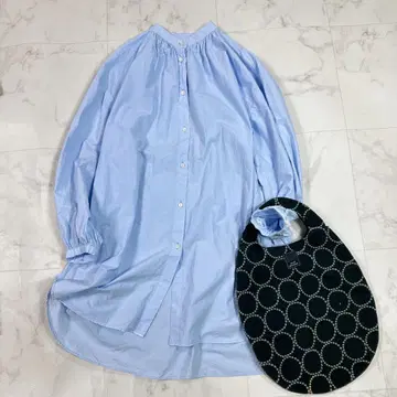 저널 레 긴팔 블라우스 롱 스탠드 칼라 무지