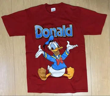 도널드 덕 티셔츠 빨간색 디즈니 빈티지 MADE IN USA