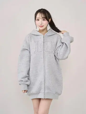 다리치 DD 로고 비쥬 지퍼 후드티