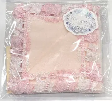 [미사용 새상품] 치카자와 레이스 손수건 돼지에게 진주 핑크