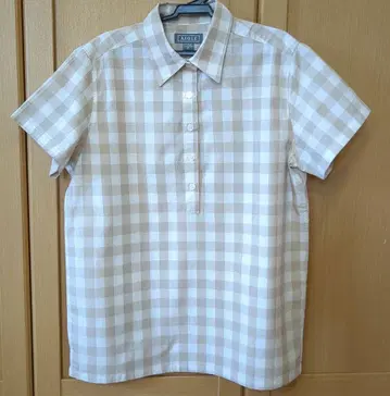 AIGLE 체크 무늬 반팔 셔츠 M 사이즈