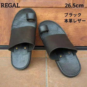 [ REGAL ] 리갈/빈티지 천연 가죽 샌들/블랙/26.5cm