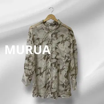 MURUA 시어 비침 오버 사이즈 쉬폰 긴팔 셔츠 시스루